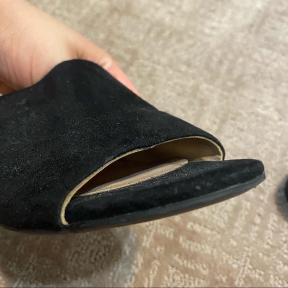 H&M Black Faux Suede Mule Heeled Sandals Size 5 (35) - Picture 9 of 15